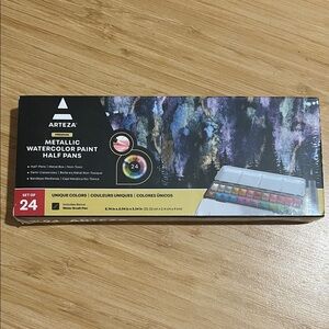 Arteza Metallic Watercolor Paint Half Pans Set